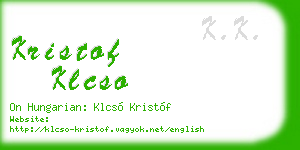 kristof klcso business card